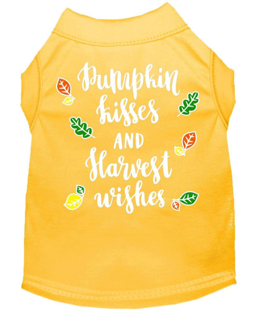 Pumpkin Kisses Screen Print Dog Shirt Yellow XL 16