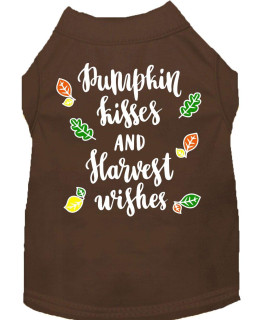 Pumpkin Kisses Screen Print Dog Shirt Brown 14