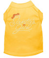 Santas girl Rhinestone Dog Shirt Yellow Med 12
