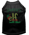 Santas Elf Rhinestone Dog Shirt Black Sm 10