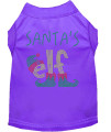 Santas Elf Rhinestone Dog Shirt Purple 14