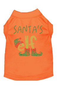 Santas Elf Rhinestone Dog Shirt Orange Xs 8