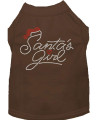 Santas girl Rhinestone Dog Shirt Brown XL 16