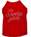 Santas girl Rhinestone Dog Shirt Red Med 12