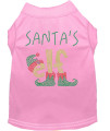 Santas Elf Rhinestone Dog Shirt Light Pink XXXL 20
