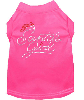 Santas girl Rhinestone Dog Shirt Bright Pink XXXL 20