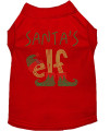 Santas Elf Rhinestone Dog Shirt Red Sm 10
