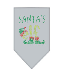 Santas Elf Rhinestone Bandana grey Large