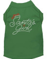 Santas girl Rhinestone Dog Shirt green Xs 8