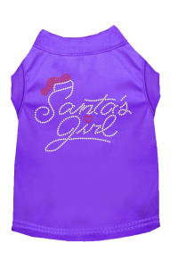 Santas girl Rhinestone Dog Shirt Purple Sm 10