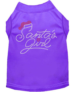 Santas girl Rhinestone Dog Shirt Purple Sm 10