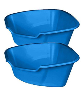 Van Ness Corner High Sides Cat Litter Pan, Large, Blue,Pack Of 2