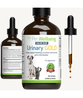 Pet Wellbeing Urinary gold for Dogs cats - Vet-Formulated - Urinary Tract Health, UTI Bladder Infection, Normal Urine pH - Natural Herbal Supplement 4 oz (118 ml)