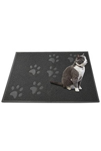 ANDALUS Cat Litter Mat - Kitty Litter Trapping Mat for Litter Boxes - Kitty Litter Mat to Trap Mess, Scatter Control - Washable Indoor Pet Rug and Carpet - Grey, Large (23.5 x 15.75)