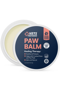 Vets Preferred Paw Balm Pad Protector For Dogs - Dog Paw Balm Soother - Heals, Repairs And Moisturizes Dry Noses And Paws - Ideal For Extreme Weather Season Conditions - 2 Oz
