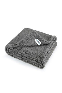 Furrybaby Premium Fluffy Fleece Dog Blanket, Soft And Warm Pet Throw For Dogs & Cats (Medium (3240), Grey Blanket)