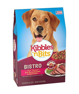 Kibbles 'N Bits Bistro Oven Roasted Beef Flavor Dry Dog Food, 3.5 Lb (Pack Of 4)