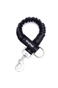 Yangbaga Dog Leash Extender, Shock Absorber Bungee Leash Attachment, Durable Nylon Dog Tie Out Leash Extension with Stainless Steel Swivel Clips, Extends from 17-23