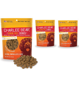 charlee Bear crunch chicken, Pumpkin Apple Flavor Dog Treat and Snack (3 Pack) 8 oz Each