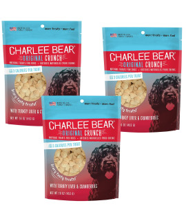 charlee Bear Dog Treats with Turkey Liver & cranberries (3 Pack) 16 oz Each
