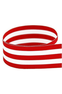 USA American Made 1-12 Red & White Taffy Striped grosgrain Ribbon - 100 Yards - (Multiple Widths & Yardages Available)