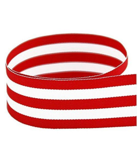 USA American Made 1-12 Red & White Taffy Striped grosgrain Ribbon - 100 Yards - (Multiple Widths & Yardages Available)