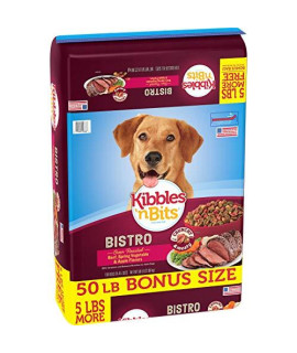 Kibbles 'N Bits Bistro Oven Roasted Beef & Vegetables Dry Dog Food Bonus Bag, 50 Lb