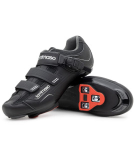 Tommaso Strada 200 Indoor cycling Shoes For Men: Peloton Bike compatible With Pre-Installed Look Delta cleats, Perfect for Spin Bike Road Bike, Peleton Shoes With Delta clips, Bike Shoe SPD Delta 42