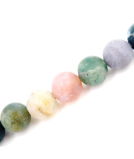 Matte Gemstone Beads For Jewelry Making, Sold Per Bag 5 Strands Inside (Matte Indian Agate, 6Mm)