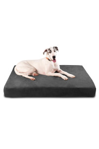Big Barker Sleek Orthopedic Dog Bed - 7A Dog Sofa Bed for Large Dogs wWashable Microsuede cover - Sleek Elevated Dog Bed Made in The USA w 10-Year Warranty (Sleek, giant, charcoal)