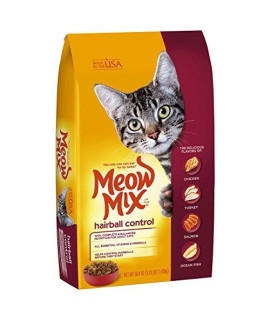 Meow Mix Hairball Control Dry Cat Food, 3.15 Pound Bag (Pack of 4)