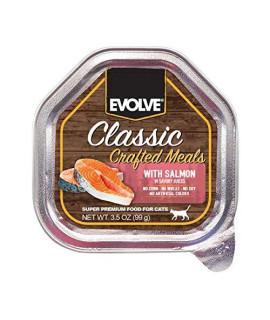 Evolve classic crafted Meals Salmon Recipe cat Food (Pack of 15)