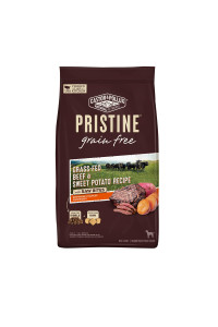 castor & Pollux Pristine grain Free Dry Dog Food grass-Fed Beef & Sweet Potato Recipe with Raw Bites - 10 lb Bag