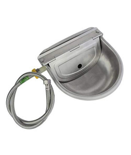 Automatic Water Feeder Trough Bowl with Pipe for Cattle Horse Goat Sheep Dog Animals Stainless Pet Livestock Tool