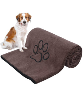 KinHwa Dog Towel Super Absorbent Pet Bath Towel Microfiber Dog Drying Towel for Small, Medium, Large Dogs and cats 30inch x 50inch Brown