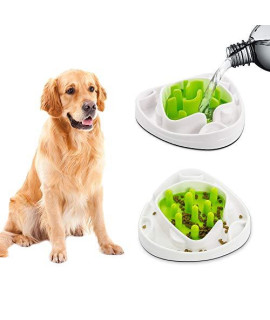 Interactive Food Maze Fun Slow Feeder Dog Bowl with Interchangeable Mazes
