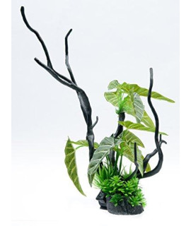 Penn-Plax Aqua-Plant Driftwood Aquarium Decoration Ornament (Large Green Leaf)