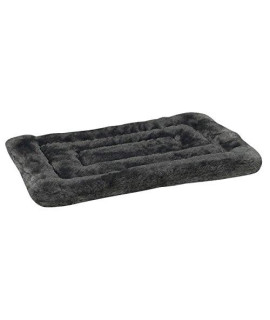 Slumber Pet Dog Crate Mat Bed Grey Or Blue Warm Plush Soft Dogs Kennel Beds - Choose Size(Medium 23 X 16 Gray)