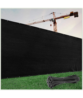 colourTree customized Size Fence Screen Privacy Screen Black 6 x 161 - commercial grade 170 gSM - Heavy Duty - 3 Years Warranty - cable Zip Ties Included