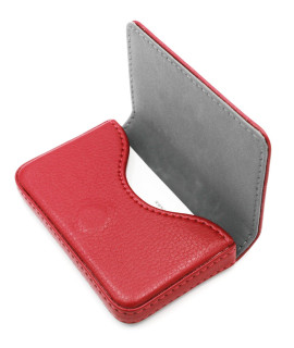 RFID Blocking Wallet - Minimalist Leather Business credit card Holder with Magnetic - Red