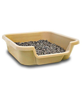Kitty Go Here Senior Cat Litter Box For Cats Who Cant Cope With A Traditional Litter Box, Made By Ne14Pets. Small Size. Beach Sand Color. Usa Opening On 14.5 Side.