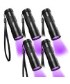 Beinhome 5 Pack Uv Flashlight Black Light 12 Led Ultra Violet Blacklight Detector For Dog Cat Urine, Pet Stains, Bed Bug, Scorpion With 5 Aaa Free Batteries