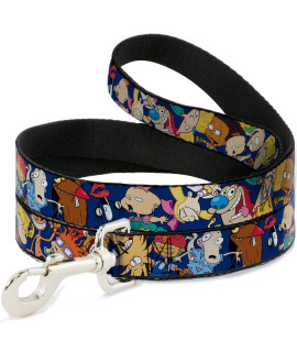 Dog Leash Nick 90s Rewind 16 Character Poses Navy Blue 6 Feet Long 1.5 Inch Wide