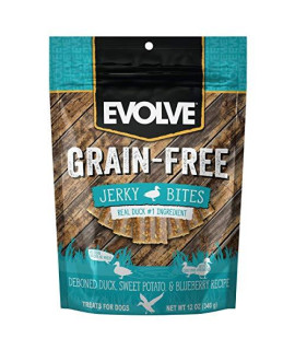 Evolve Grain Free Duck, Pea and Blueberry Jerky Bites Dog Treats