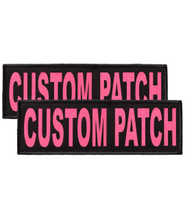 Dogline Custom Patch with Glitter Letters for Dog Vest Harness or Collar Customizable Bling Text Personalized Patches with Hook Backing Name Agility Service Dog ESA 2 Patches B Pink Text