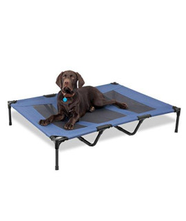 Internets Best Dog Cot - 48 x 36 - Elevated Dog Bed - Cool Breathable Mesh - Indoor or Outdoor Use - Raised Lifted Platform- Keeps Your Dog Cool - Large - Blue