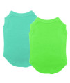 Shirts for cat Kitten Puppy, chol&Vivi cat T-Shirt clothes Soft and Thin, 2pcs Blank Shirt clothes Fit for Extra Small Medium Large Extra Large Size cat Puppy, Extra Small Size, Light Blue and green
