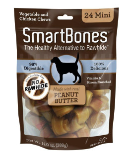 Smartbones Mini Peanut Butter 14oz Bags 1pk