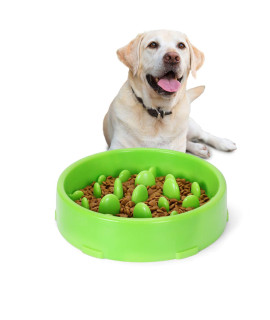 Jasgood Slow Feeder Dog Bowl For Medium Dogs Slow Feeding Interactive Bloat Stop Dog Bowls,Green, Medium