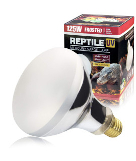 LUcKY HERP 125 Watt UVAUVB Mercury Vapor Bulb High Intensity Self-Ballasted Heat Basking LampBulbLight for Reptile and Amphibian